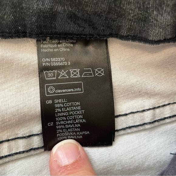 H&M LOGG Skinny Jeans Crop Moto Brush Stroke Print Lace Up Women’s 6 Gray Blue - Picture 7 of 9